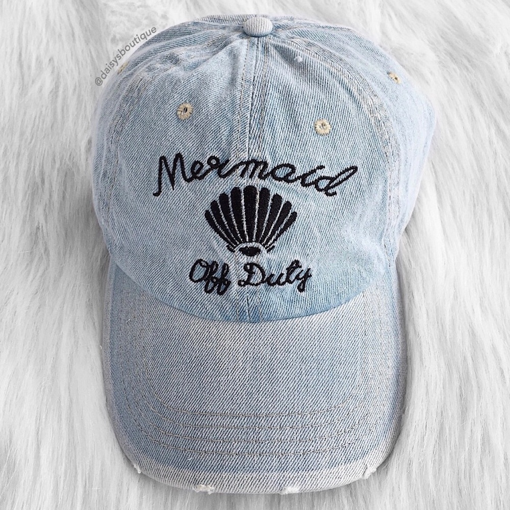 ❤️SALE❤️ Mermaid off duty blue denim baseball hat